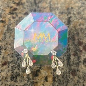 Melinda Maria Gold Earrings with Crystal Accents